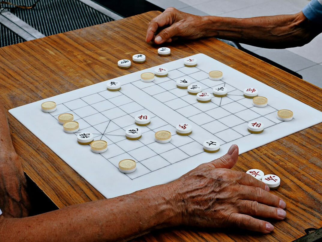 seniors playing board games