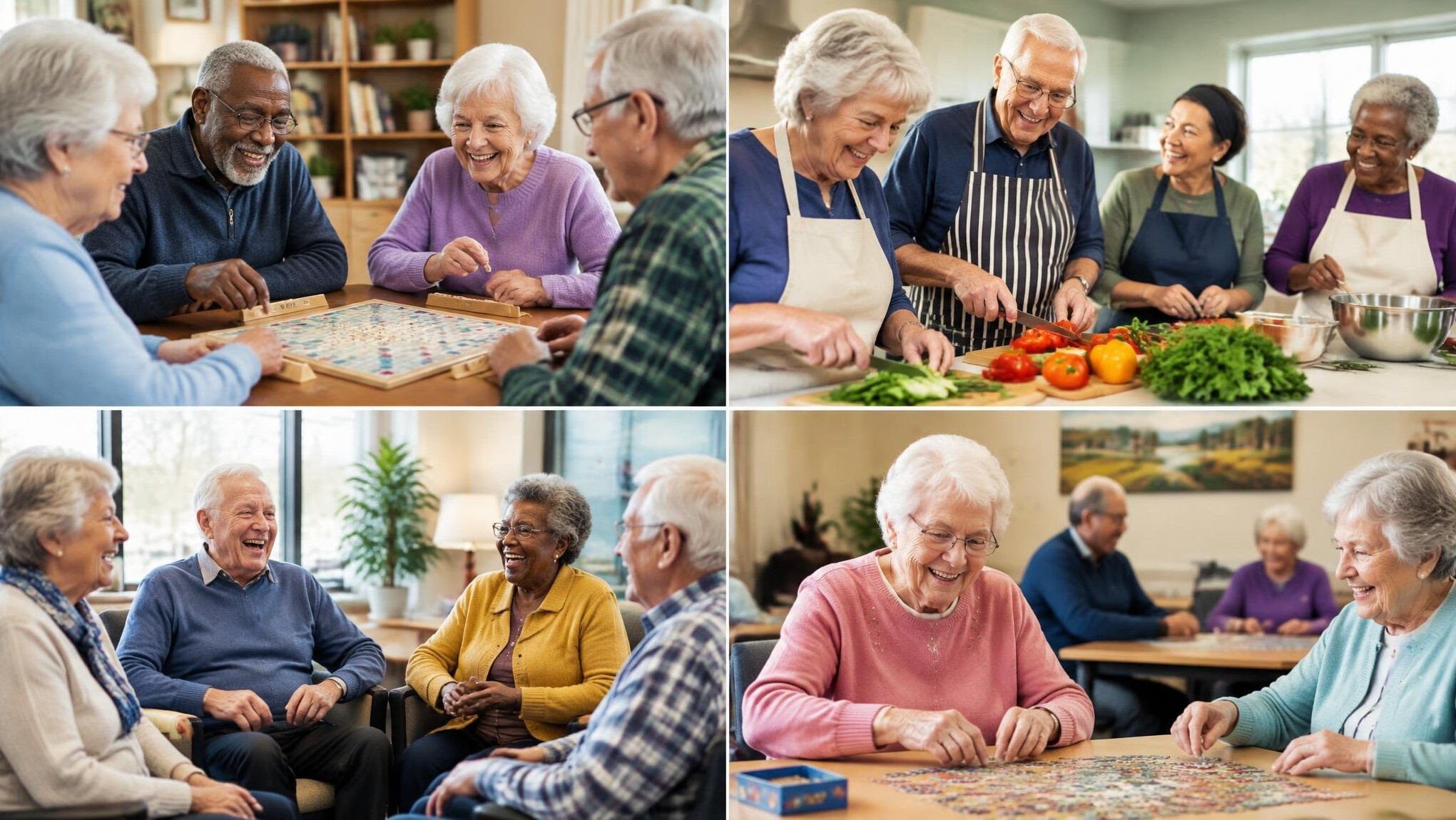 seniors playing board games